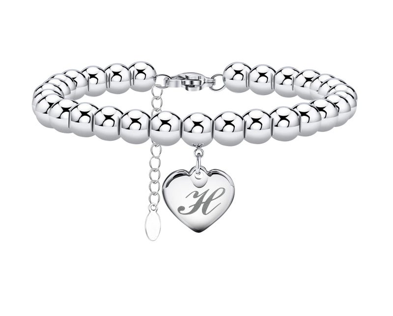 Monily Initial Bracelet for Women Heart Tag Bead Bracelet Letter A Bracelets Birthday Gifts - Image 1